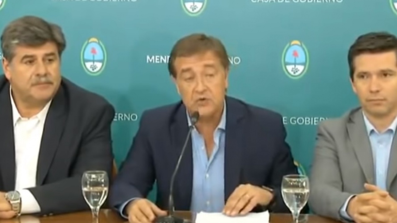 Conferencia de prensa del gobernador de Mendoza Rodolfo Suárez