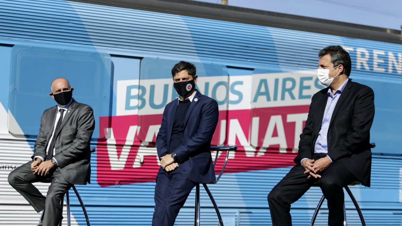 Massa, Kicillof y Alexis Guerrera presentaron el tren sanitario para hisopados y vacunación