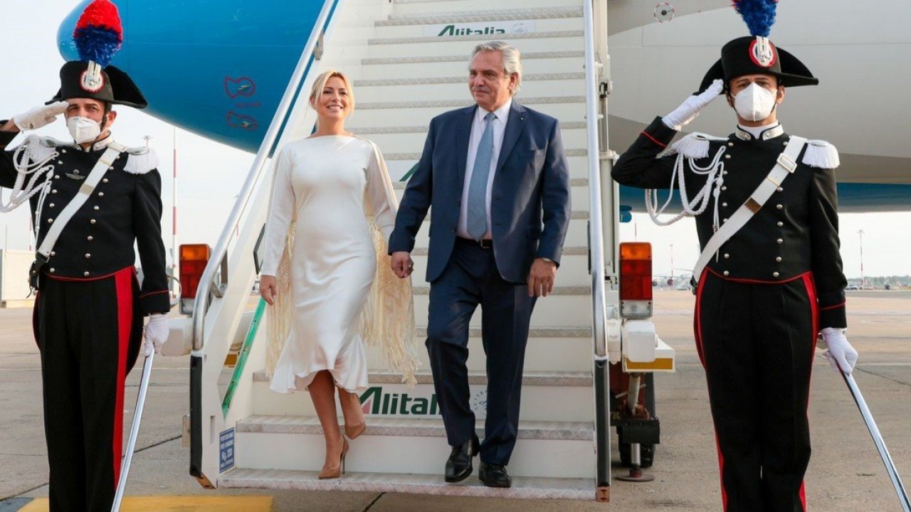 Alberto Fernández llegó a Italia para asistir a la Cumbre del G-20